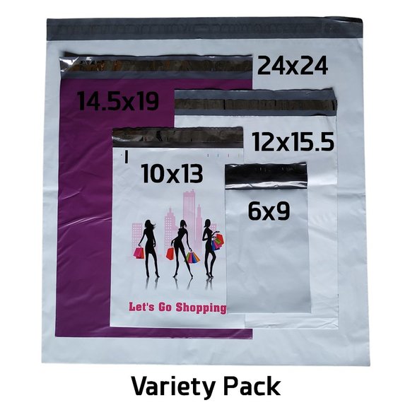 Poly Mailer Variety Pack - Self Sealing